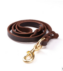 The first layer of leather dog leashes in the large dog chain demu training rope horse dog Golden Retriever dog rope