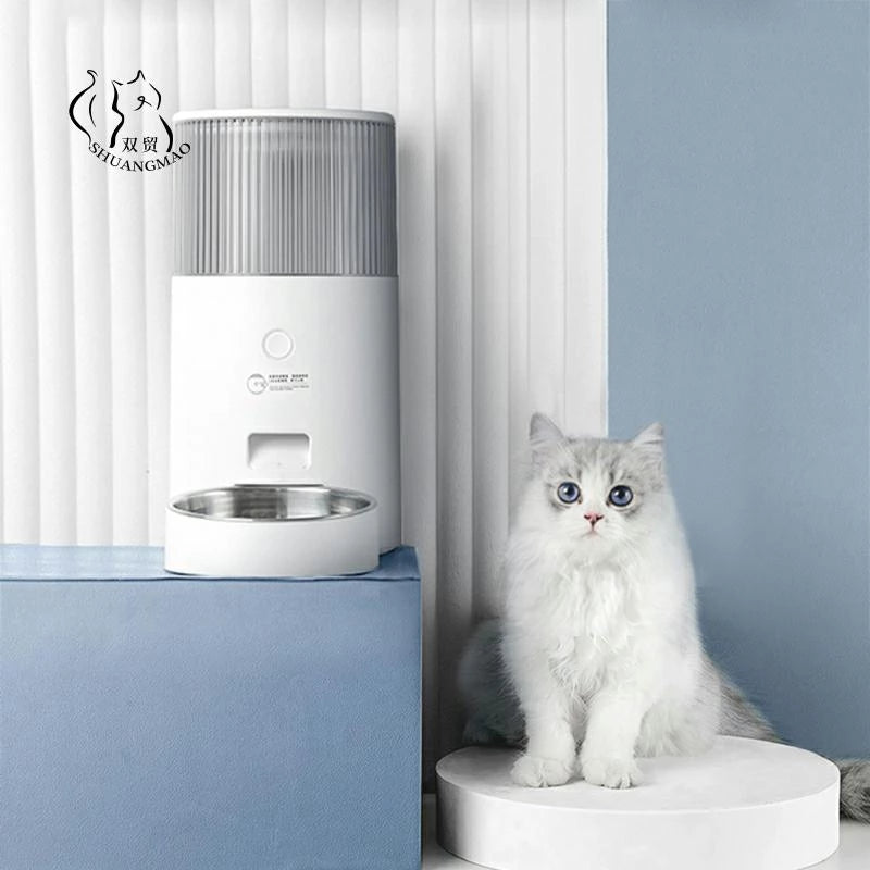Pet Water Fountain Smart Automatic Feeder 2.5L For Dog Food Bowls Remote Intelligent Cats Feeding Supplies 2in1 Feeding USB
