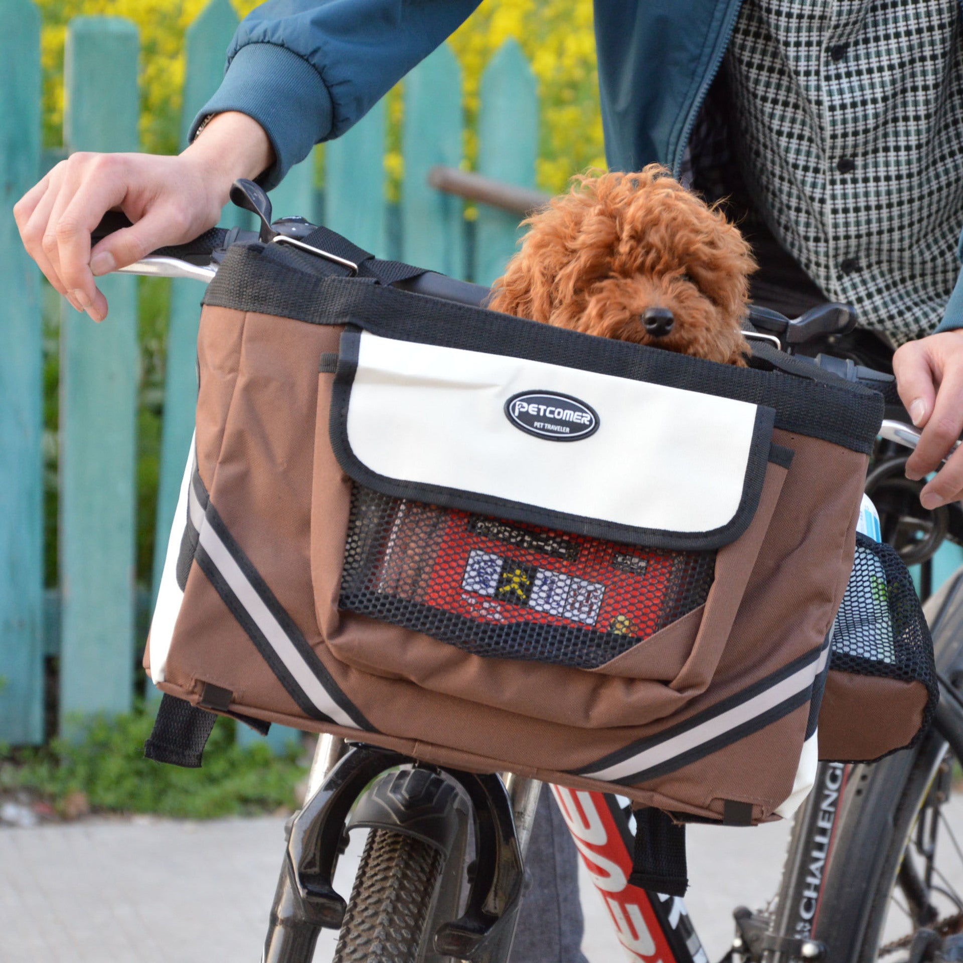 Pet Bicycle Carrier Cat Dog Bicycle Bag Bike Removable Basket Handlebar Front Basket Small Cat Dog Carrier