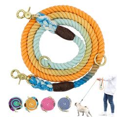 Gradient Color Dog Collars Accessories Leashes Rope Metal Chain Collar Strap Pet Outdoor Walking Training Long Traction Rope