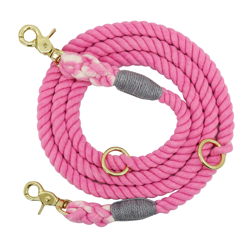 Gradient Color Dog Collars Accessories Leashes Rope Metal Chain Collar Strap Pet Outdoor Walking Training Long Traction Rope