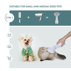 Dadypet Pet Dog Hair Dryer Grooming Dryer Slicker Brush