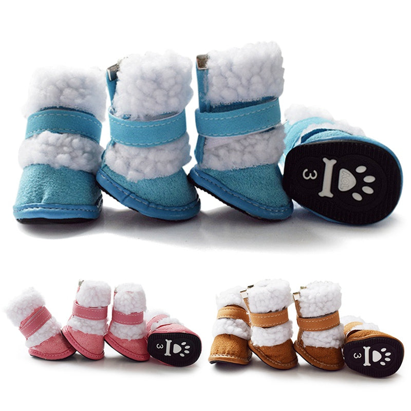 Thick Lamb Wool Pet Shoes Warm Cotton Shoes Non-slip Small Dog Winter
